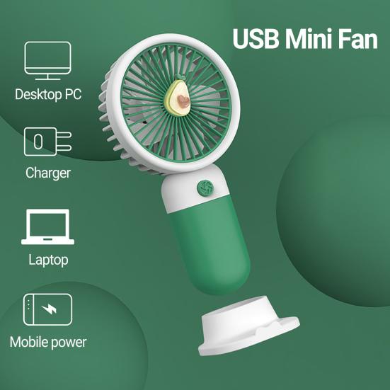 Mini Fan Multifunctional Summer Cartoon Fruit Cool Rechargeable Handheld Mini Fan Phone Rack