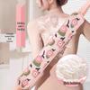 Double-Sided Exfoliating Bath Towel with Bath Flower - Ideal for Removing Dirt & Dead Skin, Long Back Scrubber for Women.