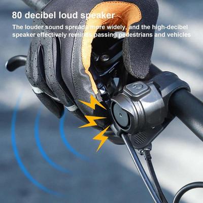 Klaxon Électrique de Vélo Rechargeable USB Sonnette de Vélo VTT Vélo de Route Klaxon 80 Db Sonnette d'Alarme de Guidon de Vélo Accessoires de Cyclisme