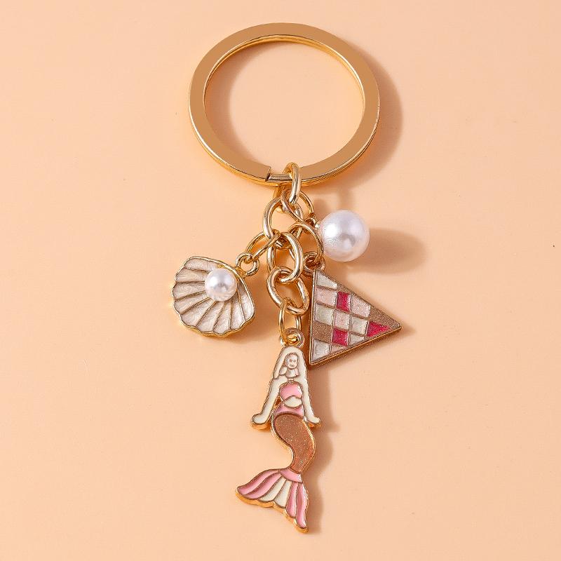 Cute Enamel Whale Keychain Marine Life Key Ring Pendant for Women Girl Handbag Decor DIY Handmade Jewelry Gift