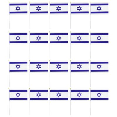 20 Stück handgehaltene Israel-Flaggen, glatter, leichter Körper, lichtbeständig, lange Lebensdauer, handschwenkende Flaggen für Paraden, Veranstaltungen
