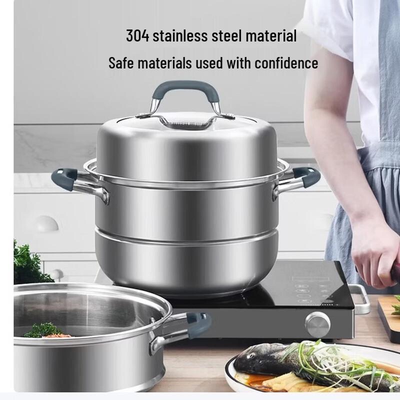 KOBACH 32cm 3-Layer 304 Stainless Steel Steamer Pot