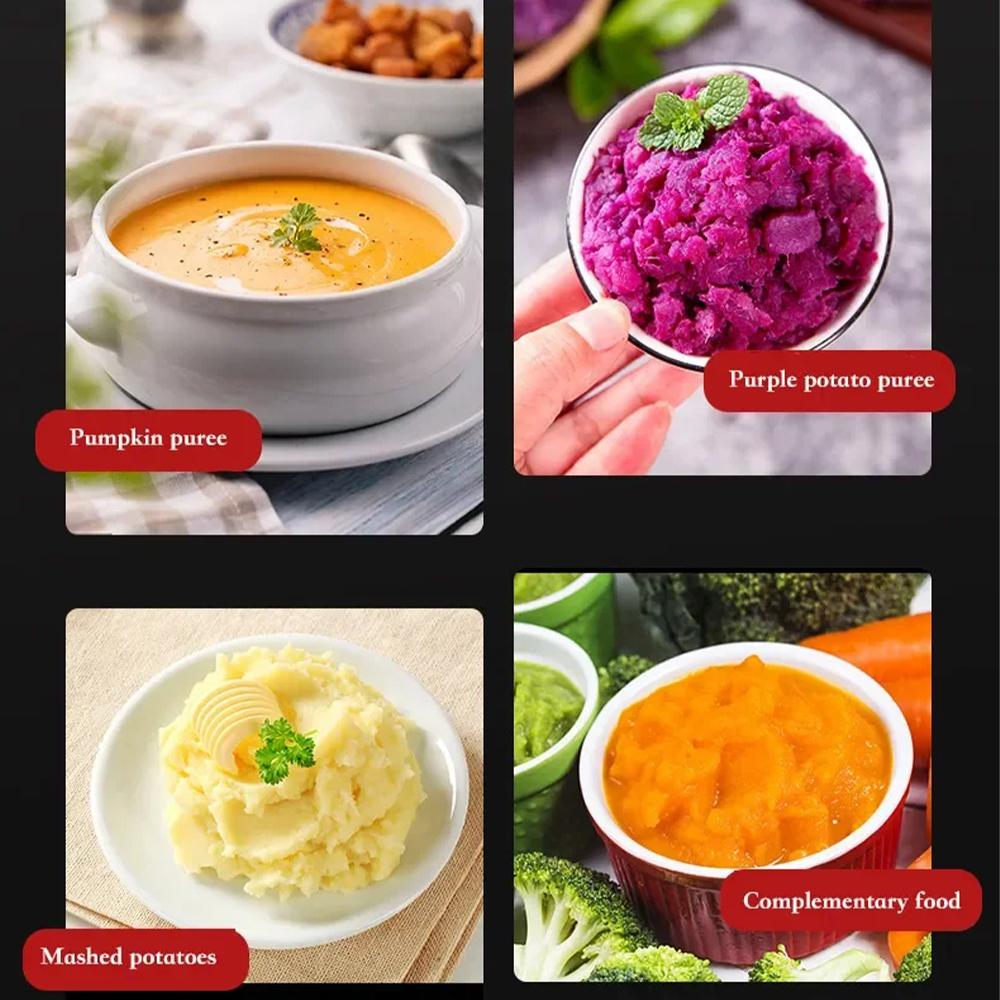 Stainless Steel Potato Masher Manual Fruit Vegetable Pressure Mud Machine Kitchen Children Food Crusher Complementary Gadget