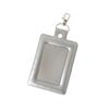 Multifunctional PVC Photo Card Case Silver With Keychain Idol Card Display Holder 3 Inch Card Protective Cover