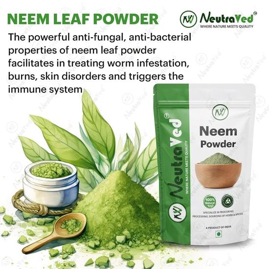 NeutraVed Neem + Tulsi Powder For Face Care |Combo Neem and Tulsi Powder Face Pack And Hair Care (100g Each - 200g)