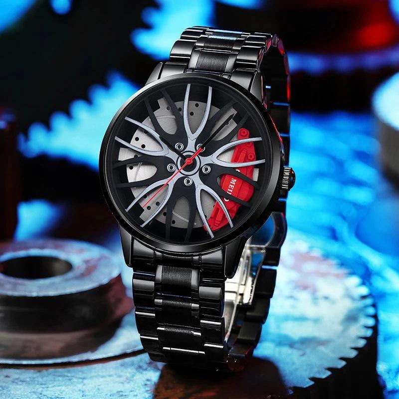 

UTHAI H12 Automatic Movement Men s Watch Car Wheel Design Non-Mechanical Watch Quartz Steel Band Watch Fashion Men s Watch
