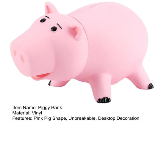 Pink Pig Piggy Bank for Boys Girls, Unbreakable Coin Cash Container, Animal Shape Money Saving Box, Gift for Christmas, Birthday