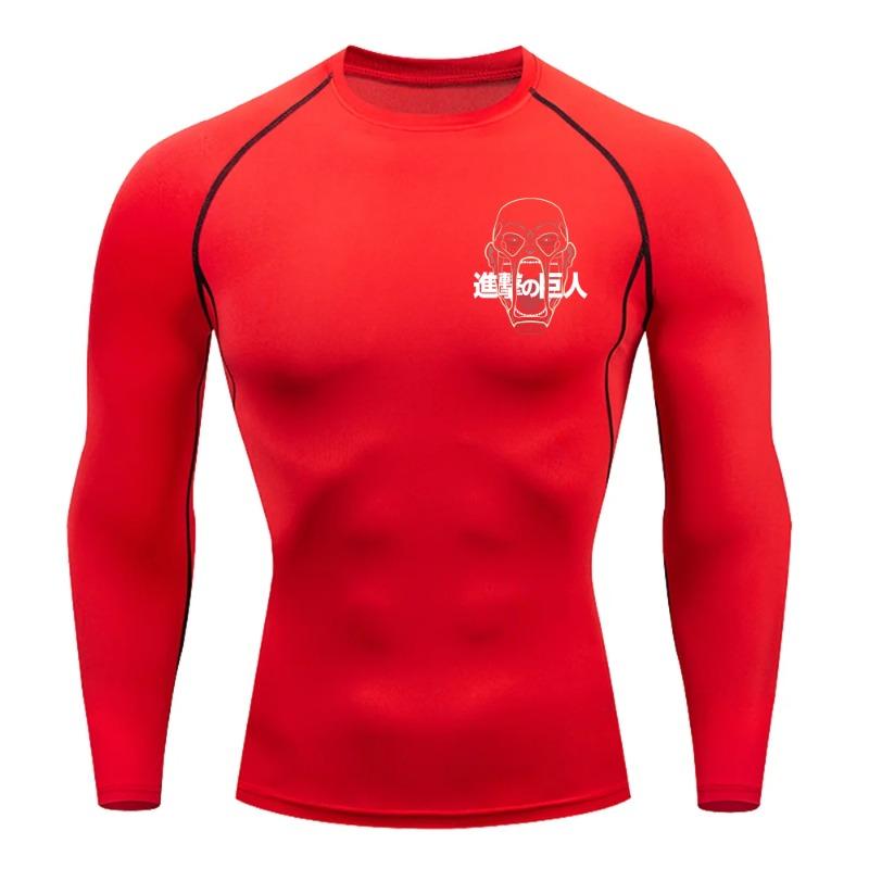 Fitness Sportswear Teenagers Tshirt Attack Titan Graphic Tops Tight Training Clothes Boys Compression Running Basketball Clothes