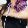 Lace Up Zantedeschia Necklace Korean Style Floral Clavicle Chain Sweet Flower Choker  Jewelry