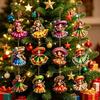 Yousheng 12 Pcs Mexican Dancing Girls Ornament Cinco De Mayo Hanging Decoration Wooden Fiesta Mexico Ornament for Carnivals Party Favors Home Tree