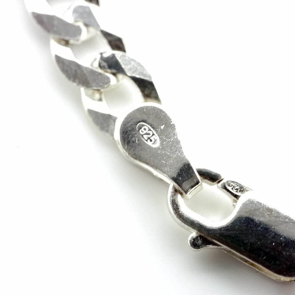 Si Kihei Kolye Gümüş Kesim Genişlik 5mm Kalınlık 55cm İtalya'da Üretilmiştir 925 Gümüş [Gümüş Bir] [6 taraflı 1mm Ayar] Erkek