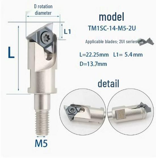 Deep Hole Internal Thread Milling Cutter with Coolant, Imperial/Metric Shank, US 11UI/16UI