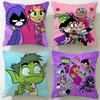 Popular Animated Series Teen Titans Go Cushion Cover Soft  EasyWash Pillow Case  Versatile for Couch Bed Travel and Office
