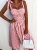 2022 Spaghetti Strap Waist-Cinching Slit Dress for Women