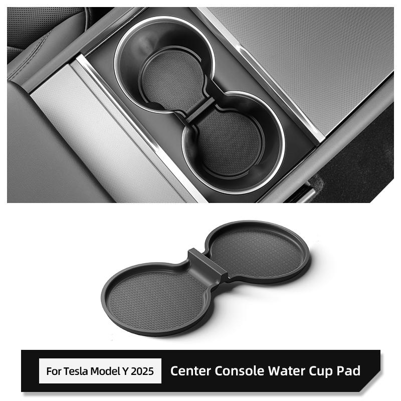 Car Cup Mat For Tesla Model Y Juniper 2025 2026 Model 3 2025 2025 Center Console Cup Coaster Anti Slip Mat Interior Accessories