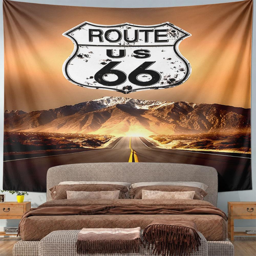 "Route 66 Desert Road Design" Pattern Wall Hanging Tapestry Decorative Tapestry Home Decor for Bedroom and Living Room