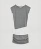 Loutaideu Tube Top Off-Shoulder T-Shirt Set Up [Grey]