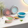 Silicone Folding Washbasin Children's Thickened Washbasin Plastic Water Basin Vegetable Basin Retractable Foot Soaking Bucket Student Dormitory
