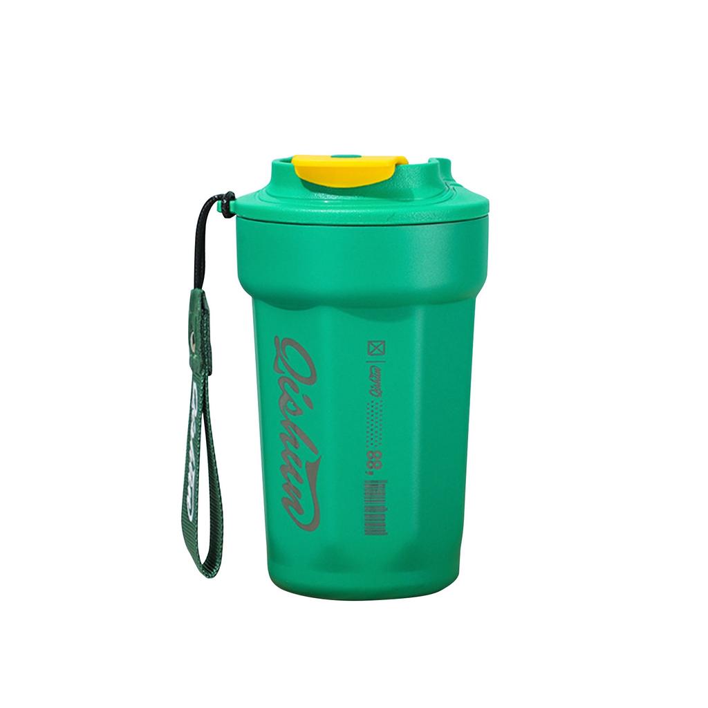 Stainless Steel Insulated Cup With Lifting Rope, Car Mounted Direct Drinking Accompanying Cup, Mug, Octagonal Coffee Cup
