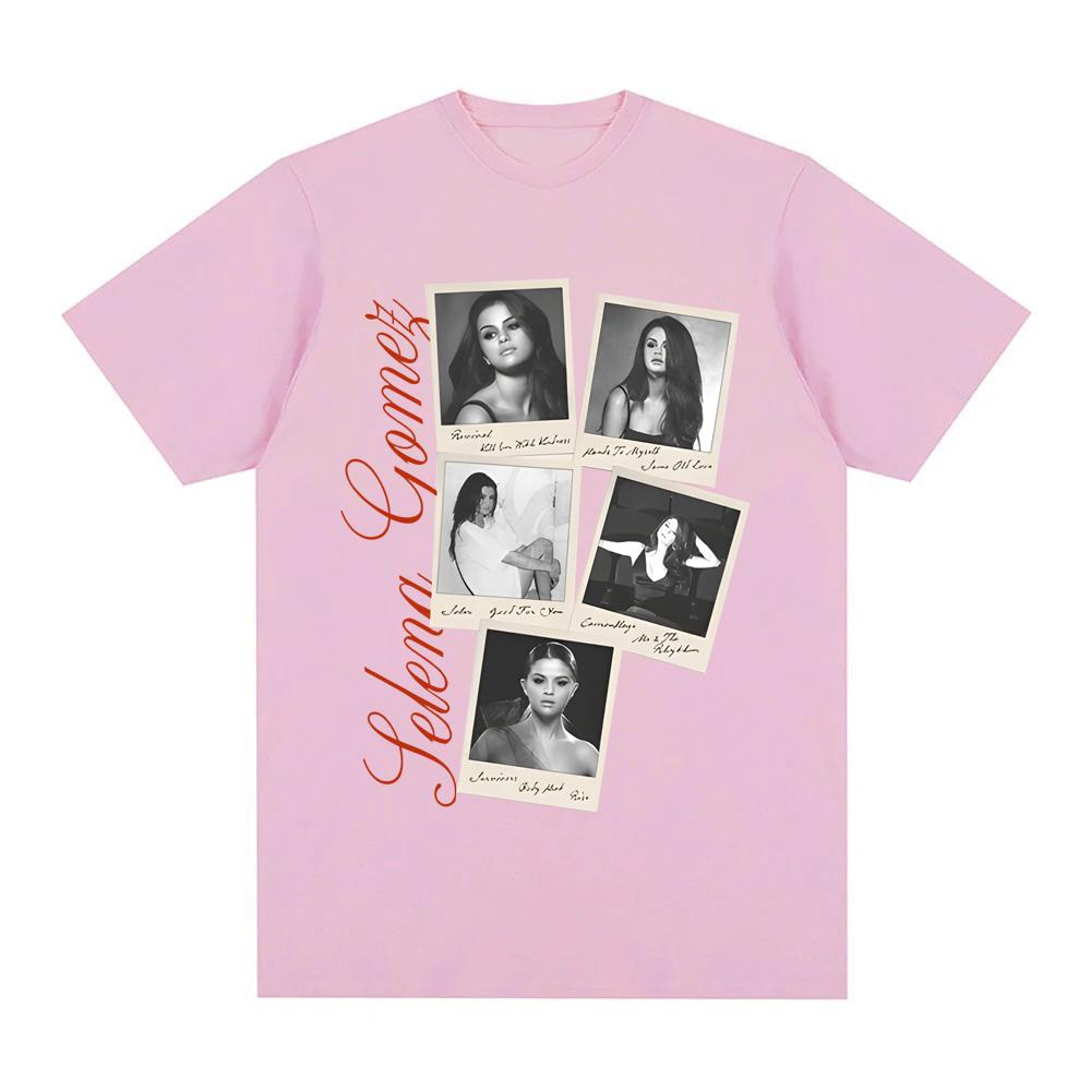 REVIVAL POLAROID T-SHIRT Selena Gomez  Fashion Vintage New 100% Cotton Tops Grunge O-neck High Quality Female/Male Tshirt