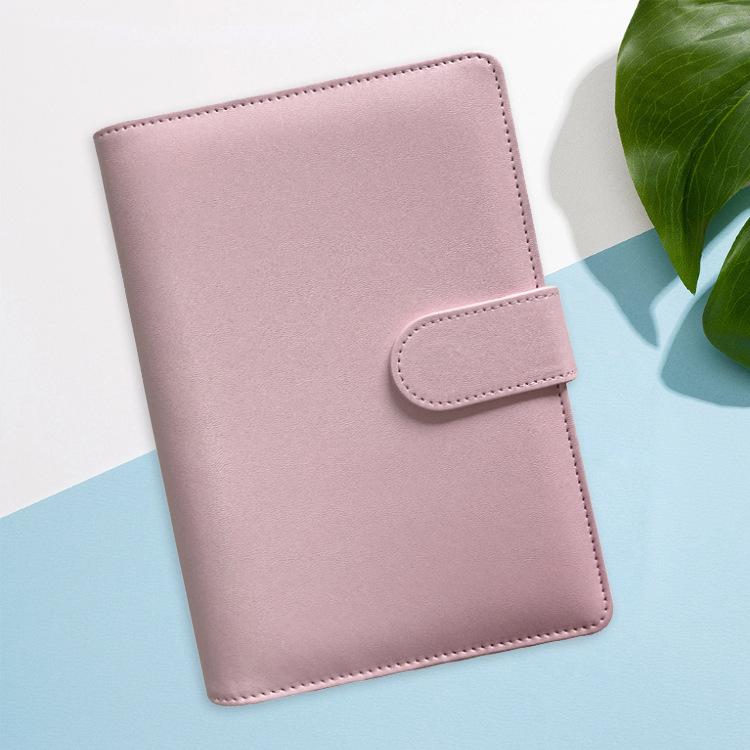 A6 Pink Budget Envelope Set: 16 Plastic Pockets with PU Leather Cover and Magnetic Buckle Binder