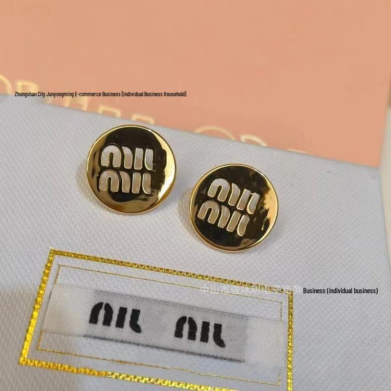 Miu's Double Row Round Cake Stud Earrings for Women - Sweet Style