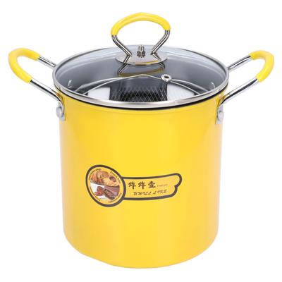 3L Mini-Fritteusentopf, japanischer Frittiertopf aus Edelstahl mit Ölfilter-Regaldeckel für die Küche zu Hause
