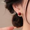 European and American zircon spiral pearl earrings, stud earrings, exquisite and simple earrings, women