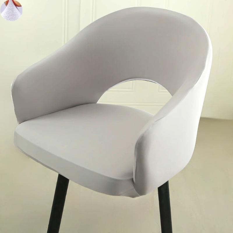 Universal Curved Chair Cover Hollow Back Jacquard Arc Armchair Covers Dining Chair Covers Home Spandex Elastic Dustproof Cover
