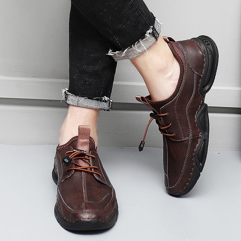 Fashion New Men's Quality Large Size Genuine Leather Outdoor Sports, Leisure and Entertainment Non Slip, Durable, Comfortable Lefu Shoes