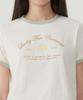 COVERNAT WOMAN Summer Graphic Ringer T-Shirt Ivory