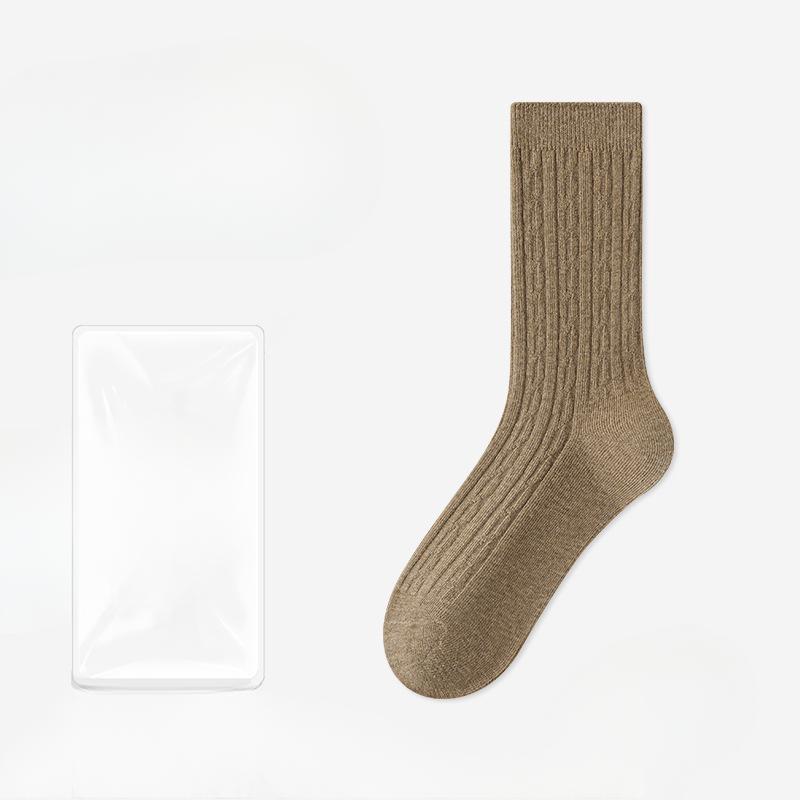 Female Spring and Autumn Warm Cotton Sweat Absorbing Deodorizing Anti Pilling Long Tube Stack Socks