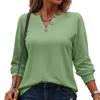 Women's  Color Casual V-neck Long Sleeved Pullover Top