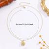 Charm Female White Zircon Stone Flower Pendant Necklace Vintage Gold Color Wedding Jewelry For Women