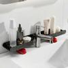U-shaped Bathroom Storage Rack Dual-grid No-Drill Faucet Sink Shelf Large Capacity Rustproof Cosmetics Stand