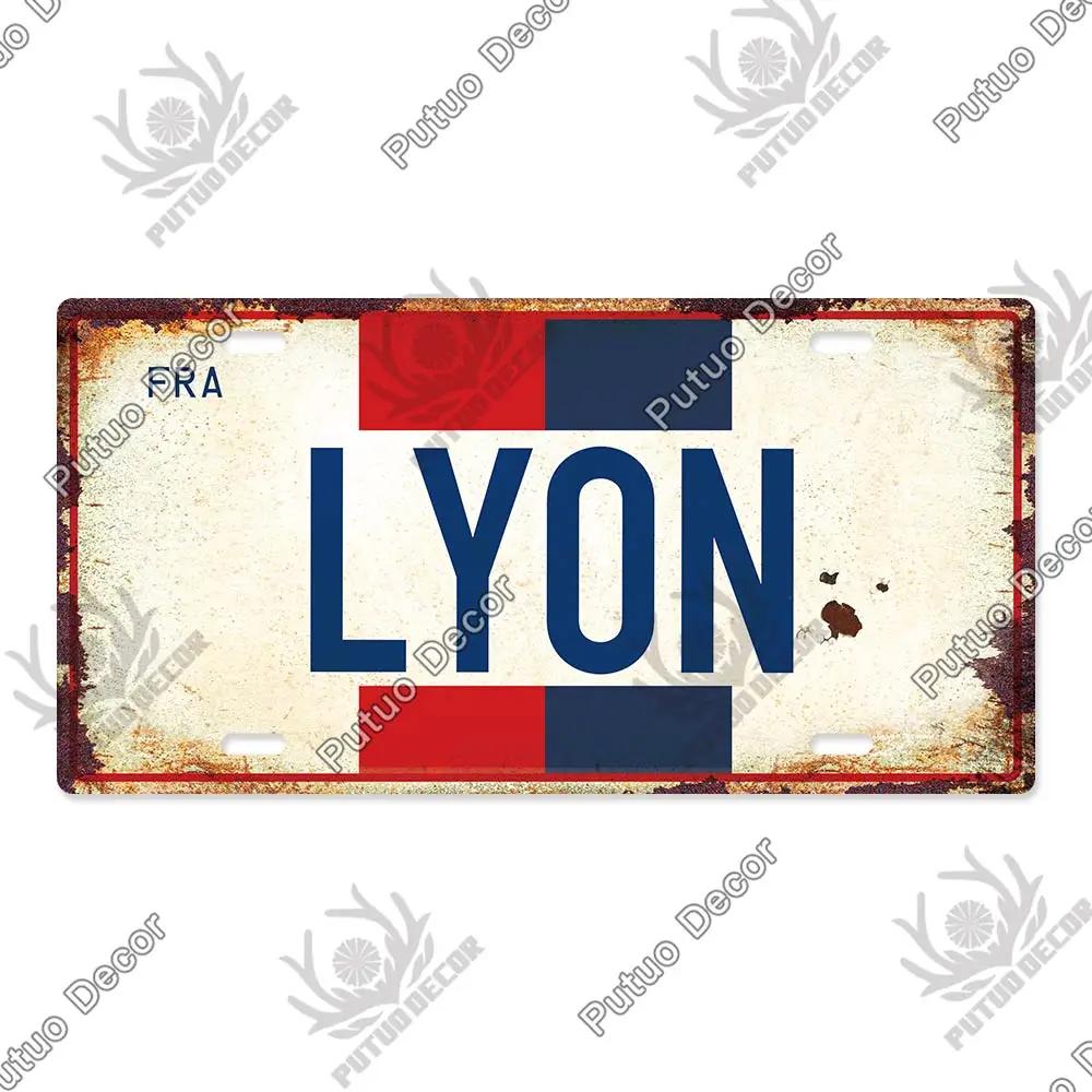 

Декор Putuo, металлический знак французского города, лицензионная табличка, металлическая винтажная жестяная вывеска, декор для бара, паба, человека, пещера, клуб, украшение 12x8inch20x30cm