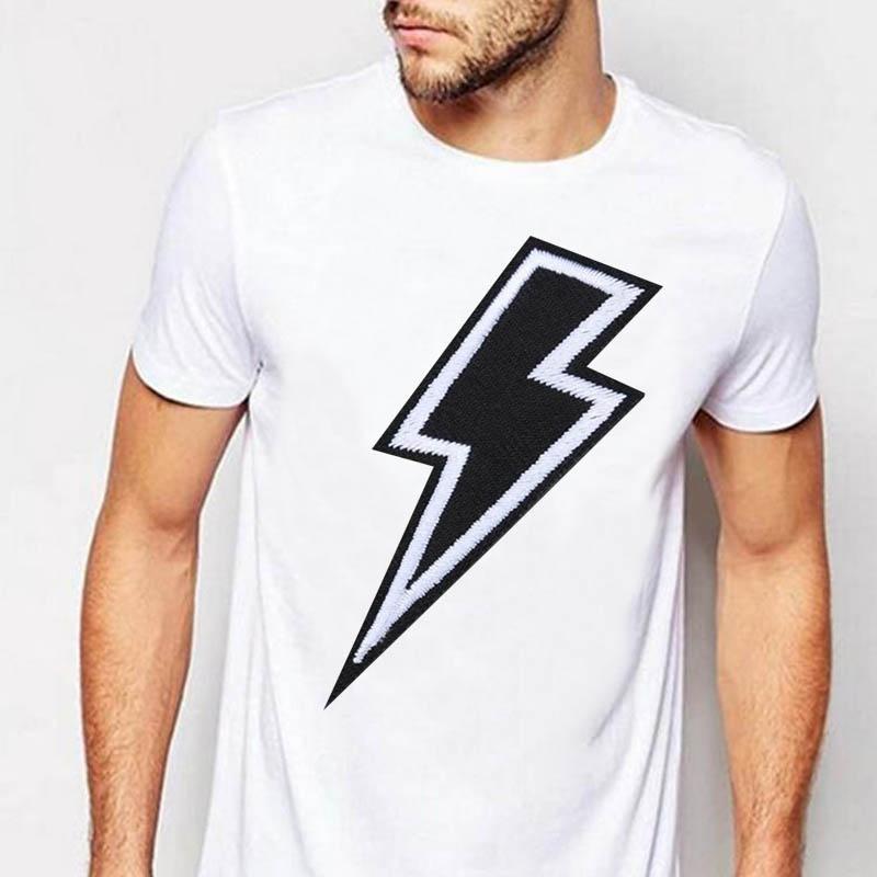 2 Pezzi Patch Ricamate Logo Fulmine Patch Termoadesive per Abbigliamento