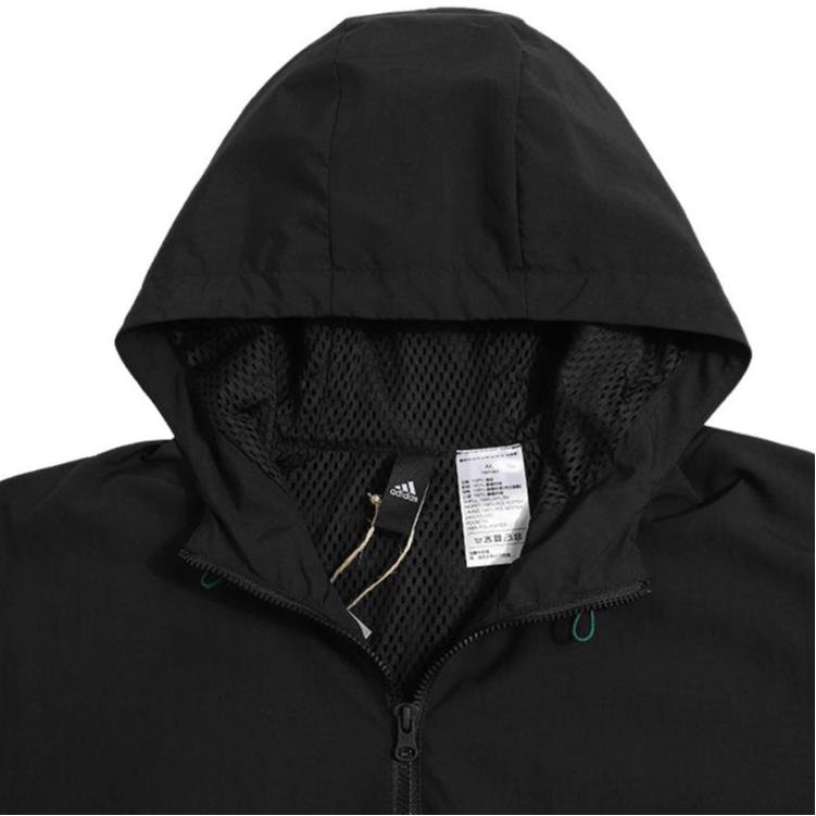 Adidas Essentials Woven Logo Hooded Jacket Men Outerwear Black H65370