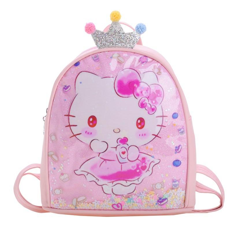 Cartoon Cute Boys And Girls Backpack Kindergarten Primary School Bag Sequined Children S Backpack розовый