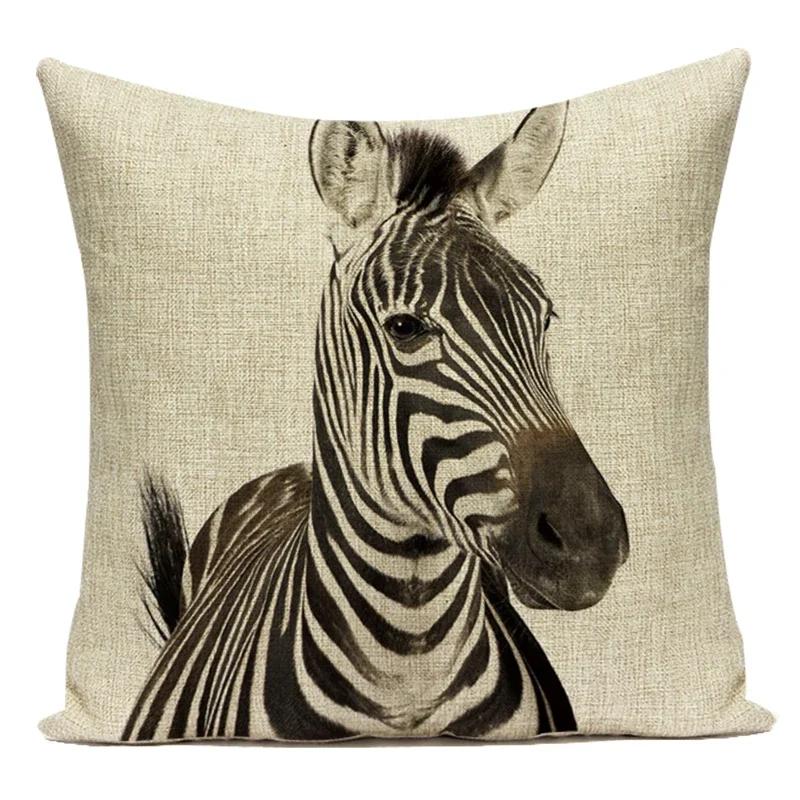 Cute Cartoon Giraffe Deer Lion Pillow Case Nordic Kids Room Decor Animal Cushion Cover For Sofa Car Bedroom Pillow Covers