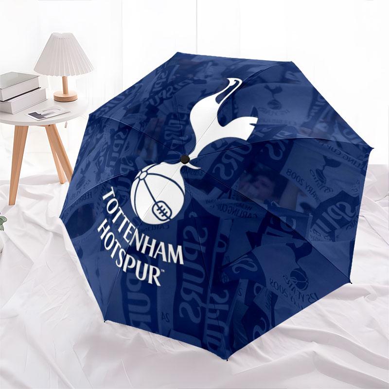 Tottenham Hotspur Logo Pattern, Automatic Folding Umbrella, Portable and Foldable Design, 8 Ribs, a Christmas or Birthday Gift.