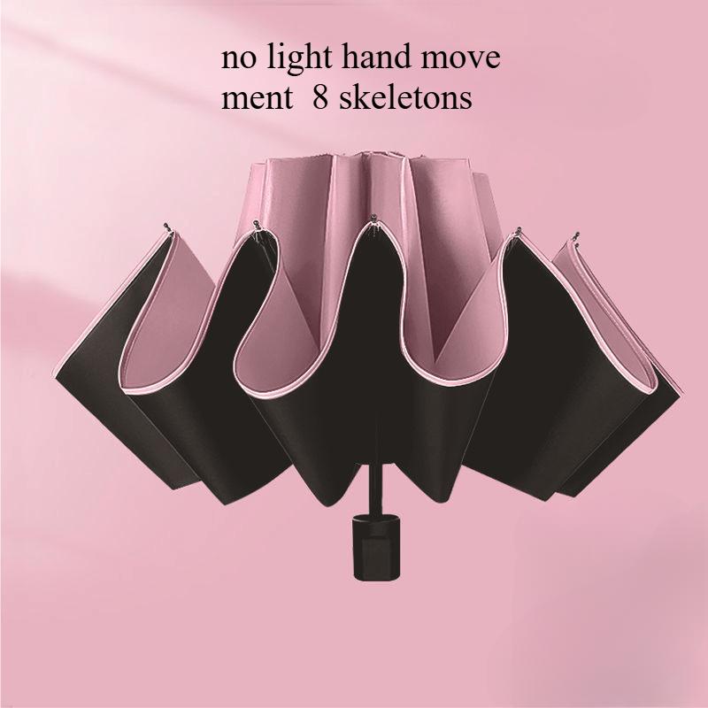 Windproof Folding Umbrella with LED Light Lively Life Inverted Umbrella with Teflon Coating and Reflective Stripe 10 Reinforced Ribs