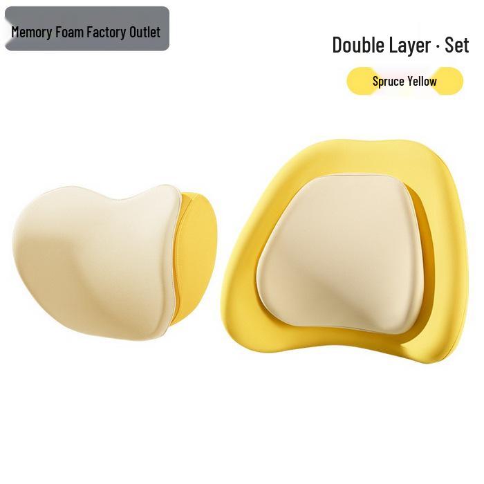 Memory Foam Car Seat Cushion with Lumbar and Neck Support