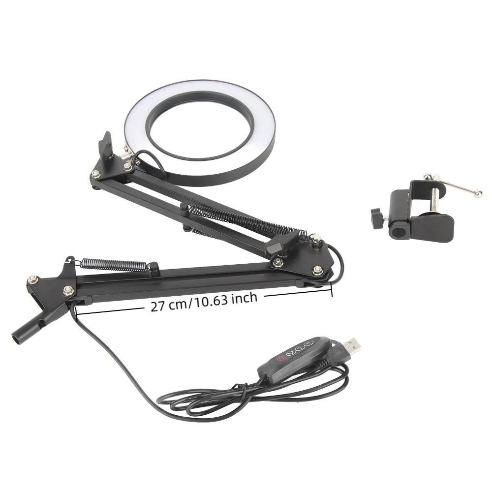 3 Colors 10X Magnifier Adjustable Desk Lamp With Clamp Magnifying Lamp Precision Work