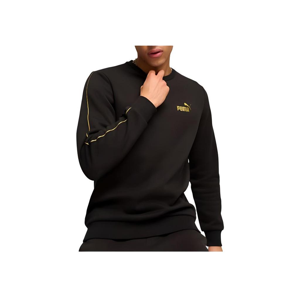 Puma Crew Neck Logo Long Sleeve Sweatshirt Men Sweatshirt Black 685290-01