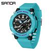 Dual Display Sports Student Watch Men's 5ATM Waterproof Night Light Seismic and Drop resistant Electronic Watch