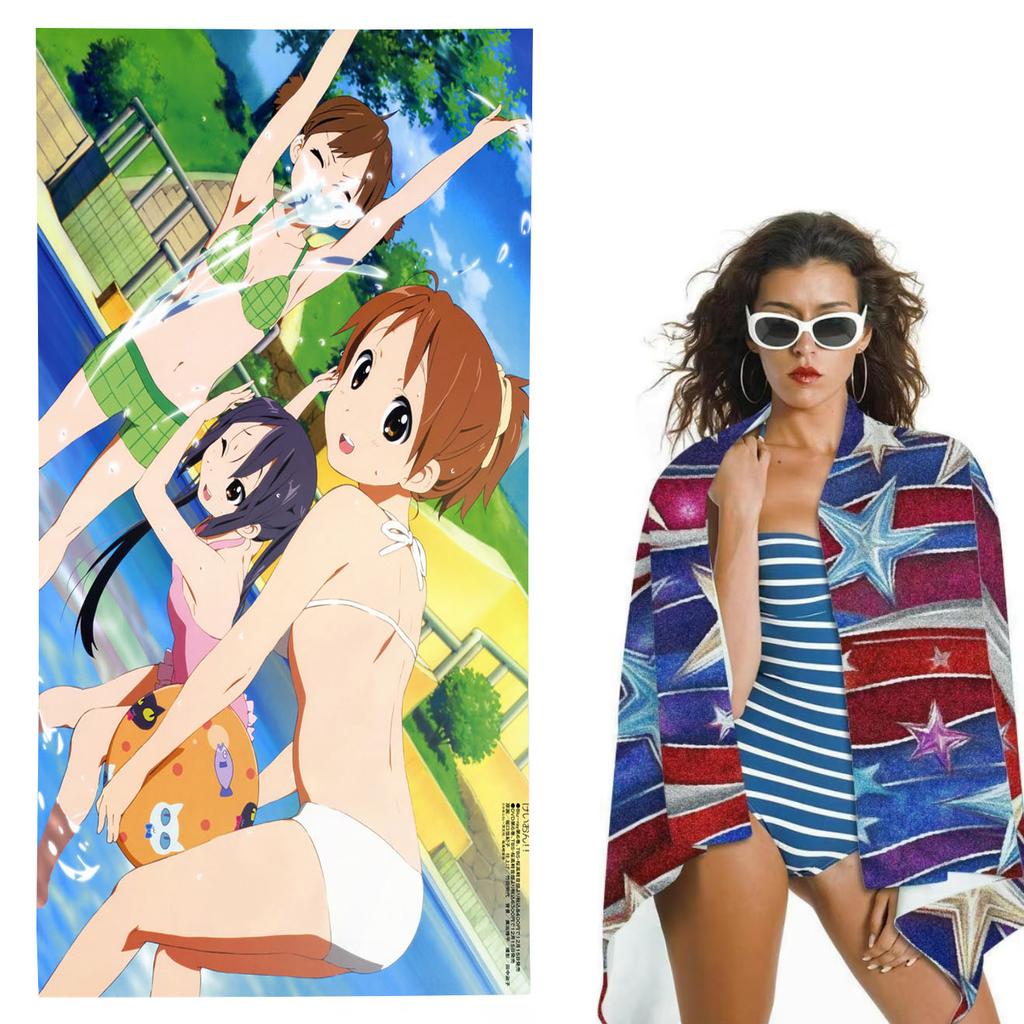 K-On Anime Beach Towel Quick Dry Absorbent And Ultra Soft Fitness Sports Towel Perfect Accessories For Swimming Pool And Beach