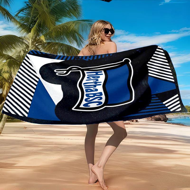 Hertha Bsc Berlin Crest Beach Towel, Quick-drying, Easy To Care For, Suitable for Both Fitness and Beach Vacations,Sports Essential