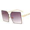 Korean Style Sunglasses Women Fashion Big Frame Chain Leg Sun glasses for Women UV Protection Female Sunglass