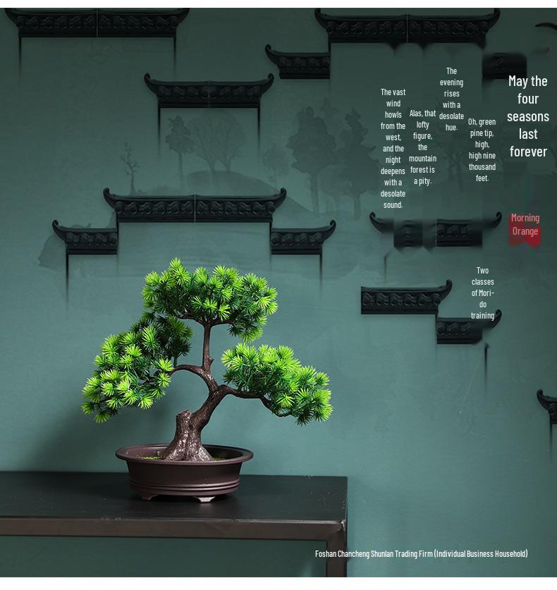 Artificial Bonsai Pine Tree for Indoor Decoration - Small Green Plant Ornament for Home or Living Room